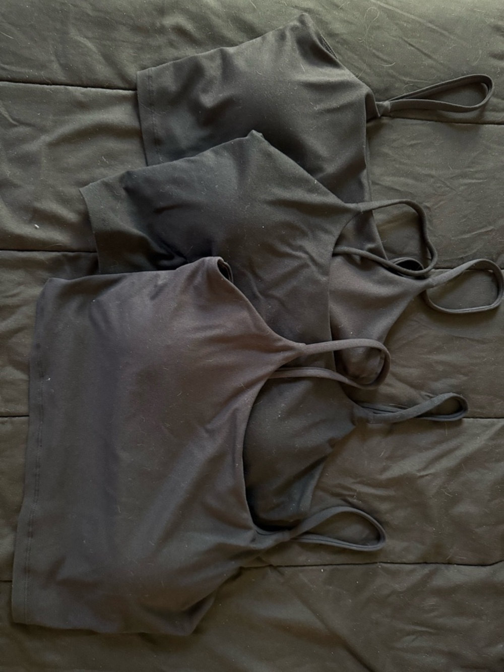 Black Seamless Cami Tank Top - Pack of 3